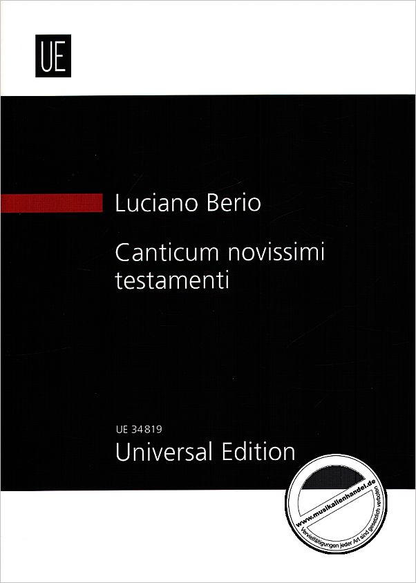 Titelbild für UE 34819 - CANTICUM NOVISSIMI TESTAMENTI