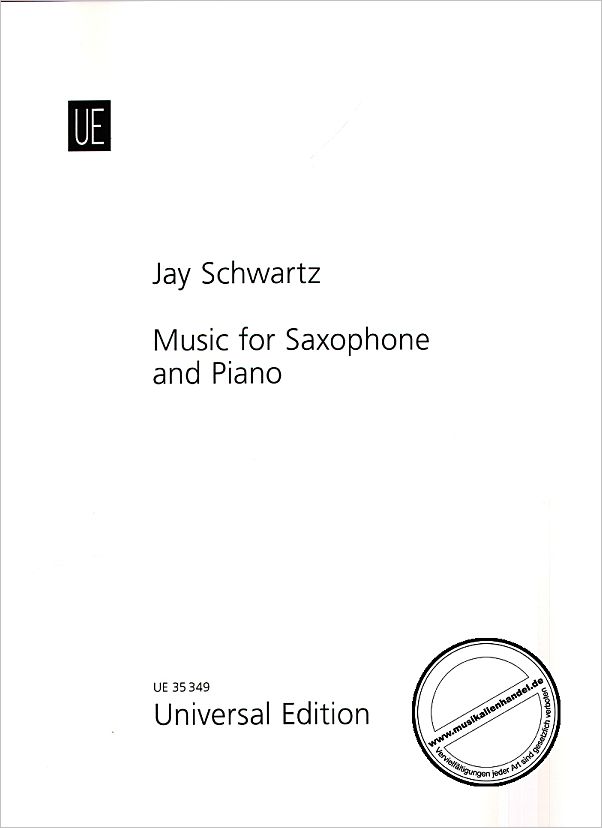 Titelbild für UE 35349 - MUSIC FOR SAXOPHONE AND PIANO