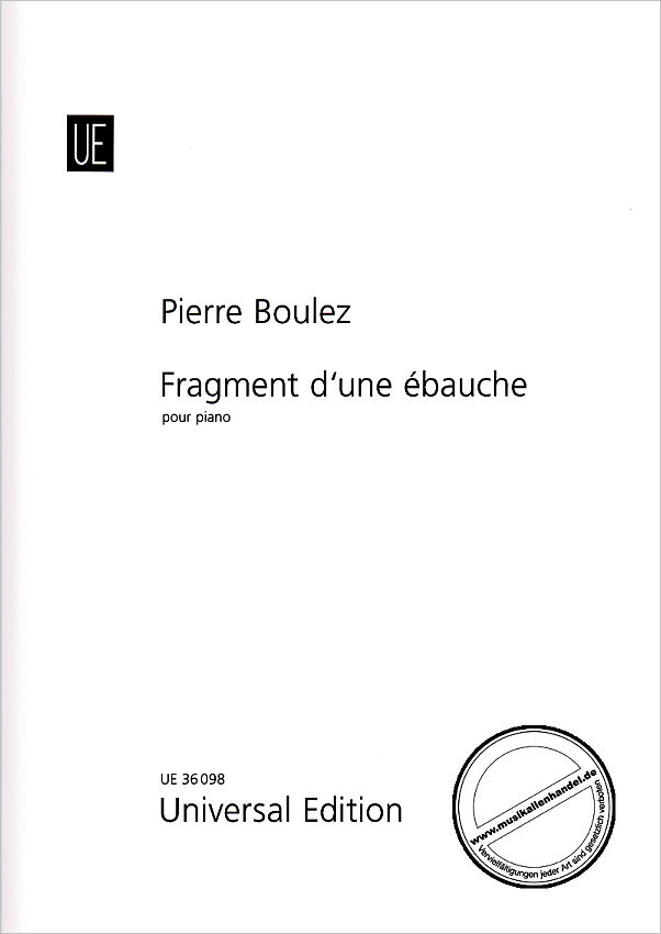 Titelbild für UE 36098 - Fragment d'une ebauche