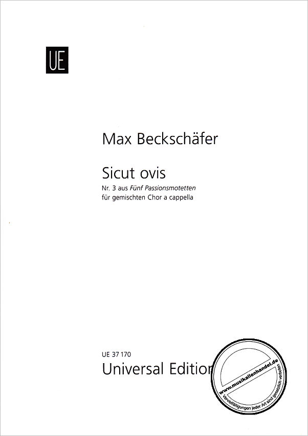 Titelbild für UE 37170 - SICUT OVIS