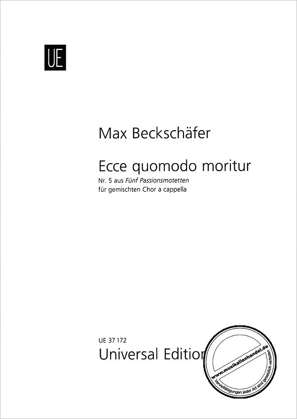 Titelbild für UE 37172 - ECCE QUOMODO MORITUR