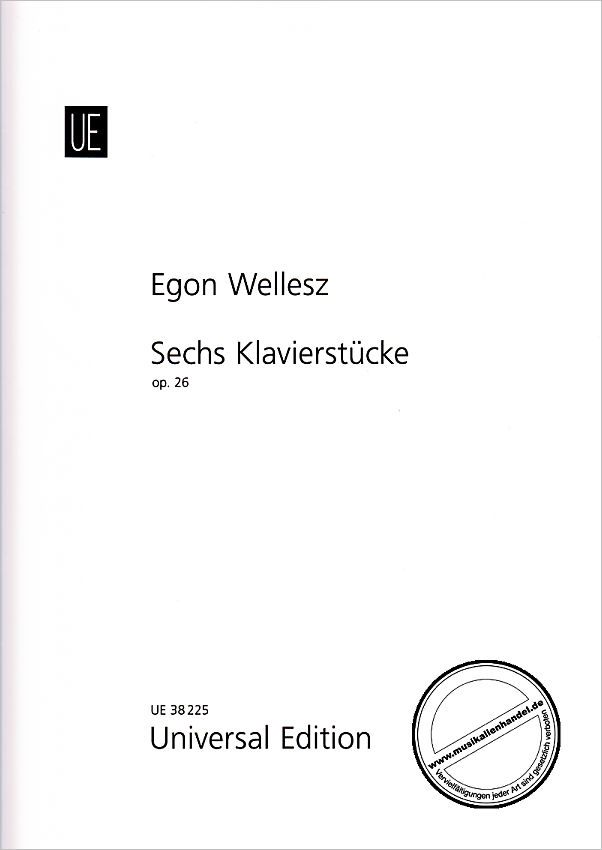Titelbild für UE 38225 - 6 Klavierstücke op 26