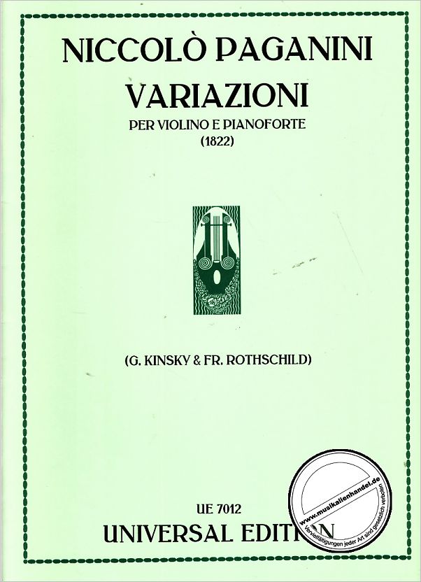 Titelbild für UE 7012 - VARIAZIONI (SOPRA UN TEMA DI GIUSEPPE WEIGL)