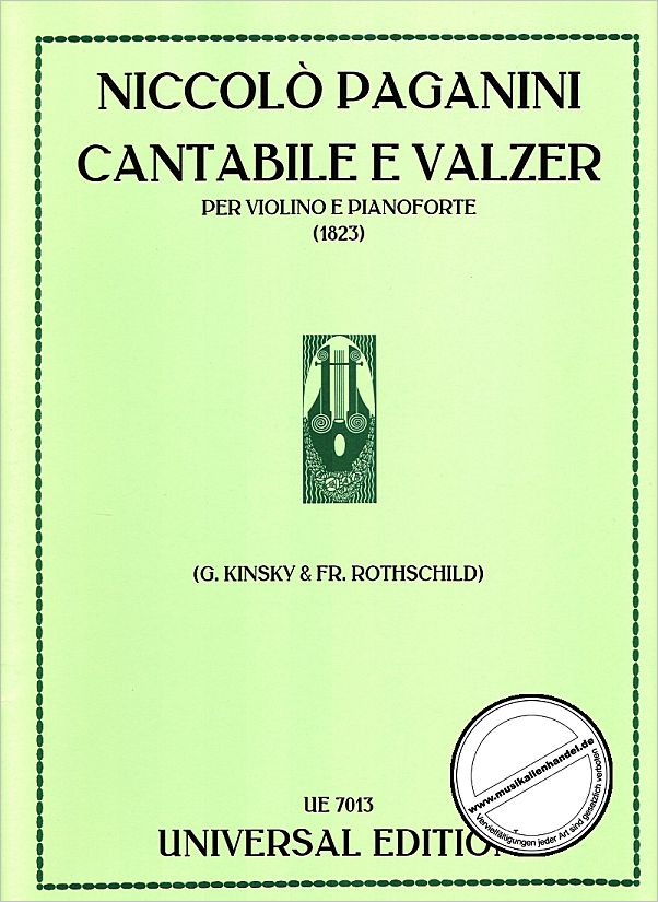 Titelbild für UE 7013 - CANTABILE E VALZER