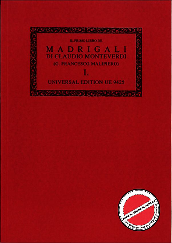 Titelbild für UE 9425 - IL PRIMO LIBRO DE MADRIGALI A 5 VOCI