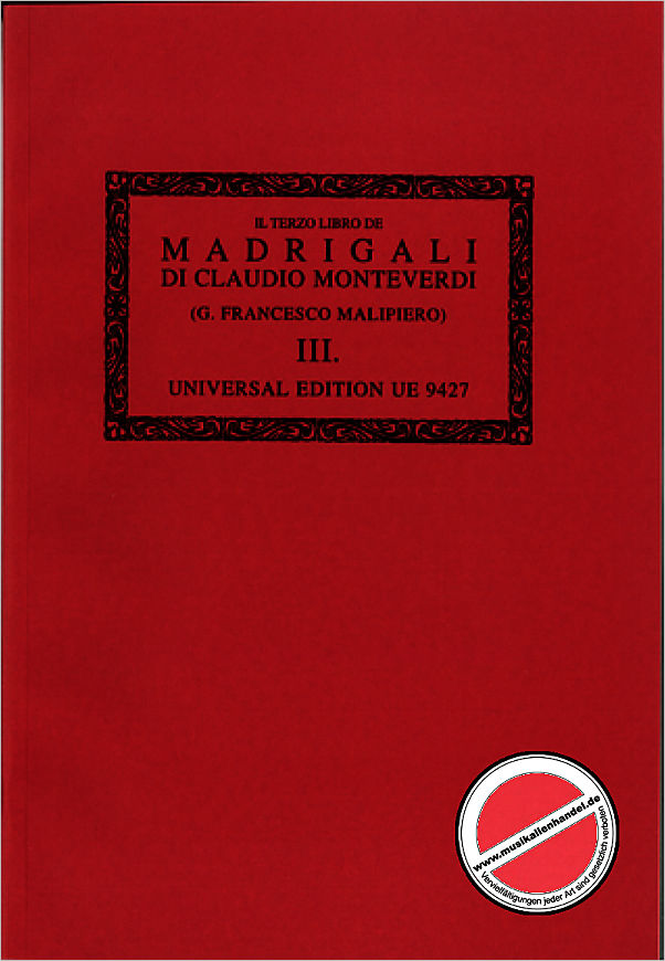Titelbild für UE 9427 - IL TERZO LIBRO DE MADRIGALI