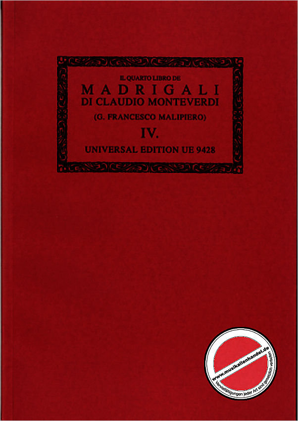 Titelbild für UE 9428 - IL QUARTO LIBRO DE MADRIGALI A 5 VOCI