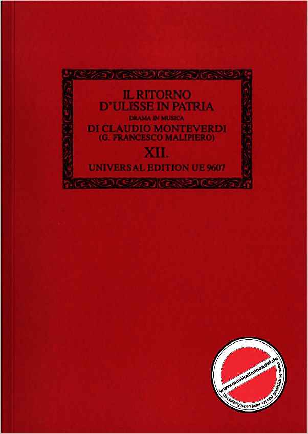 Titelbild für UE 9607 - IL RITORNO D'ULISSE IN PATRIA