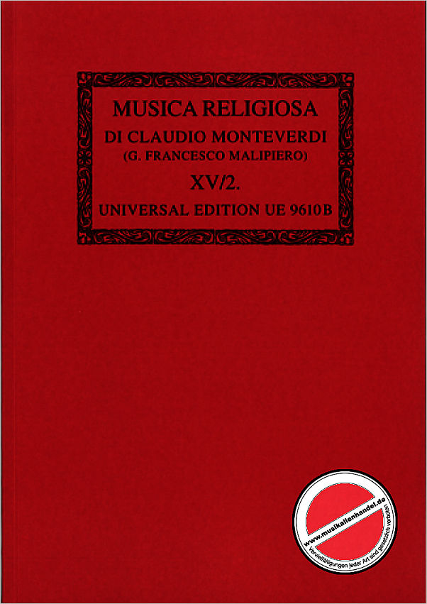 Titelbild für UE 9610B - MUSICA RELIGIOSA 2 - TOMO 15/2