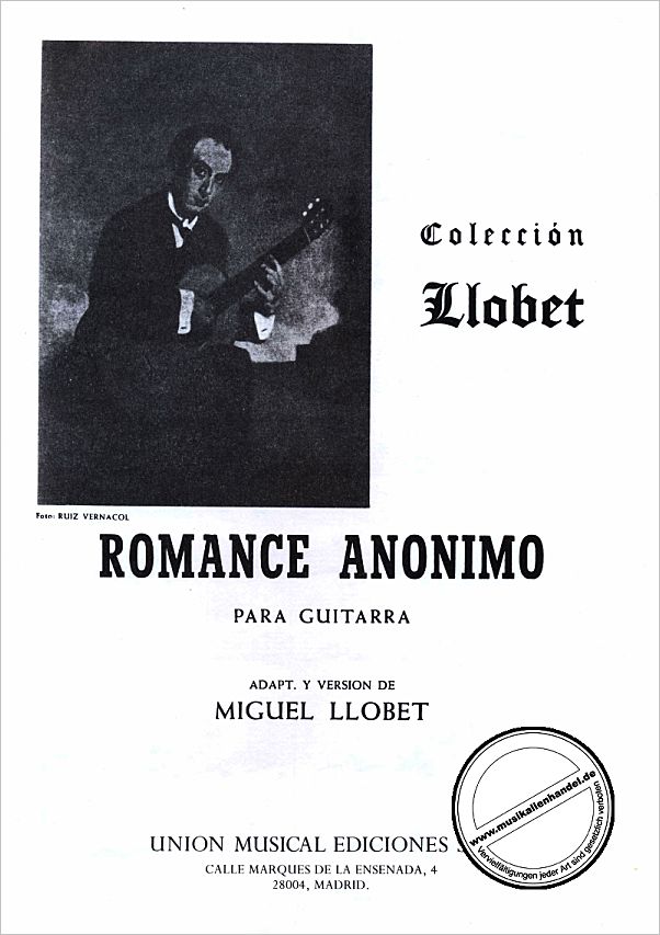 Titelbild für UMG 21262 - ROMANCE ANONIMO