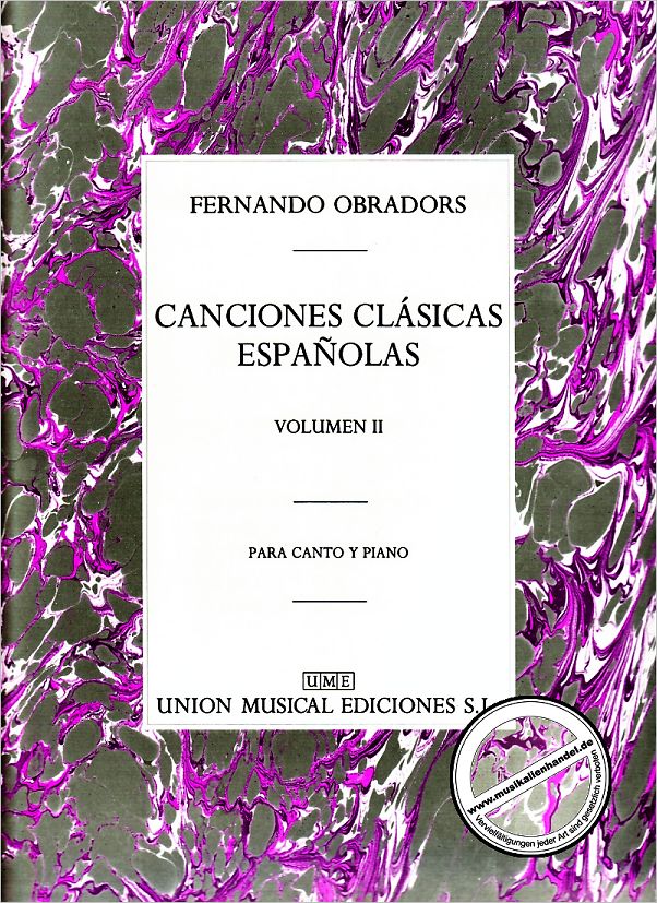 Titelbild für UMV 16455 - CANCIONES CLASICAS ESPANOLAS 2