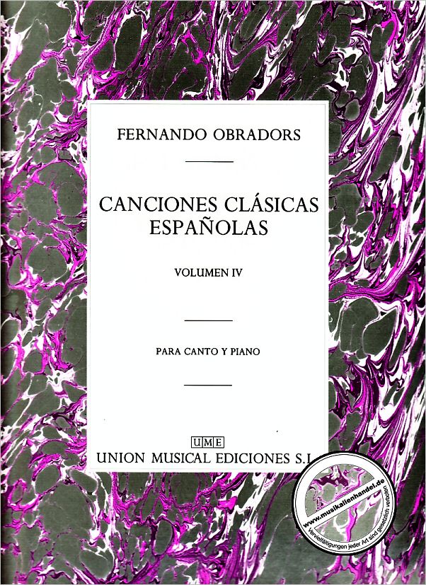 Titelbild für UMV 17434 - CANCIONES CLASICAS ESPANOLAS 4