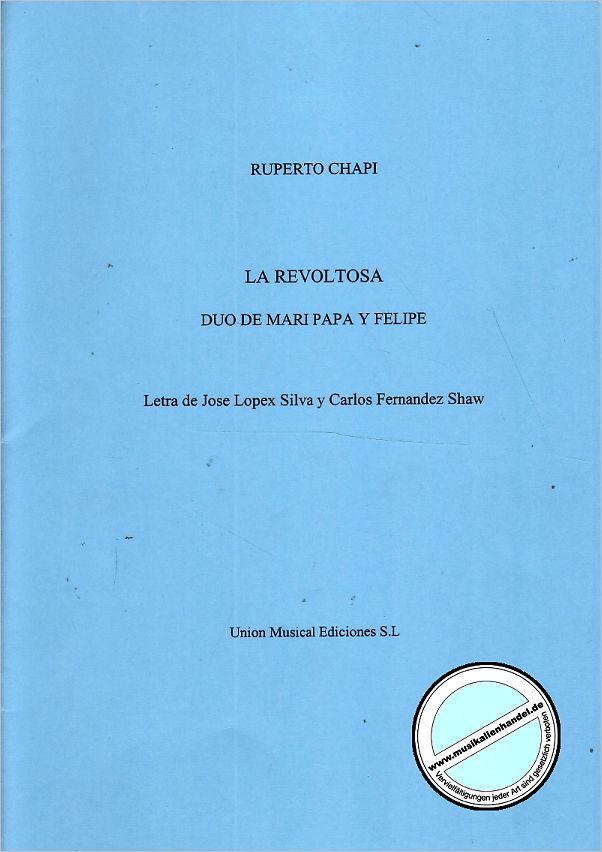 Titelbild für UMV 52674 - DUO DE MARI PEPA Y FELIPE 4 (LA REVOLTOSA)
