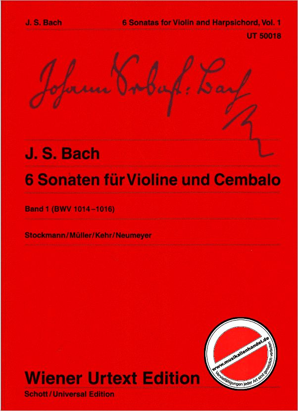 Titelbild für UT 50018 - 6 SONATEN 1 BWV 1014-1016