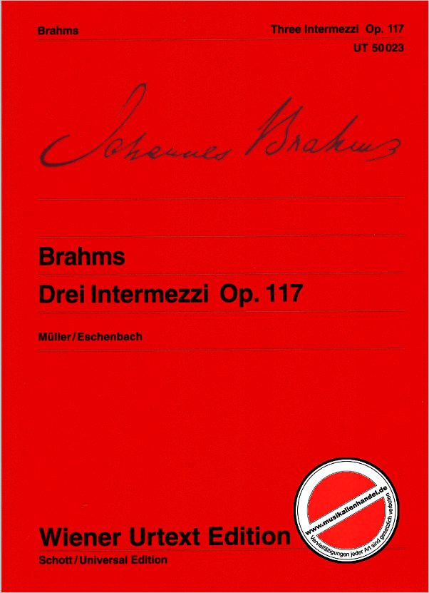 Titelbild für UT 50023 - 3 INTERMEZZI OP 117