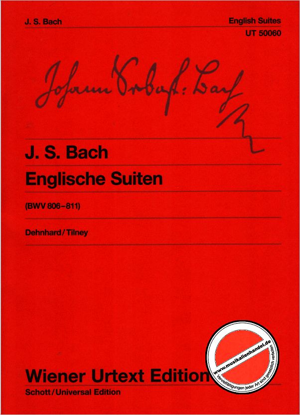 Titelbild für UT 50060 - ENGLISCHE SUITEN BWV 806-811