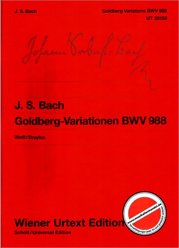 Titelbild für UT 50159 - GOLDBERG VARIATIONEN BWV 988