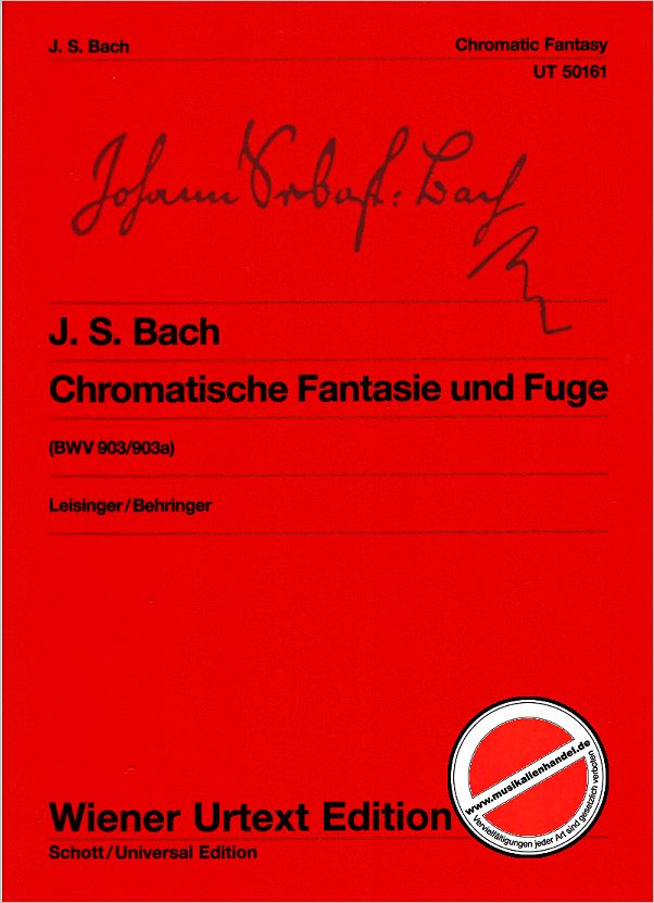 Titelbild für UT 50161 - CHROMATISCHE FANTASIE + FUGE BWV 903 903A