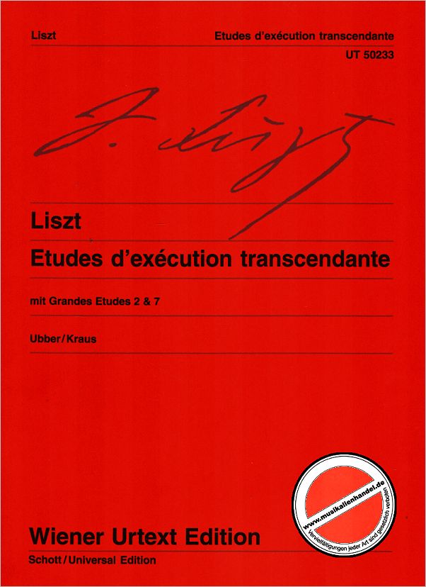 Titelbild für UT 50233 - ETUDES D'EXECUTION TRANSCENDANTE