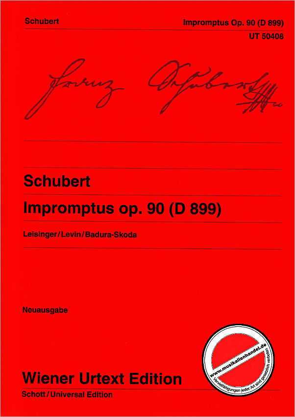 Titelbild für UT 50408 - IMPROMPTUS OP 90 D 899