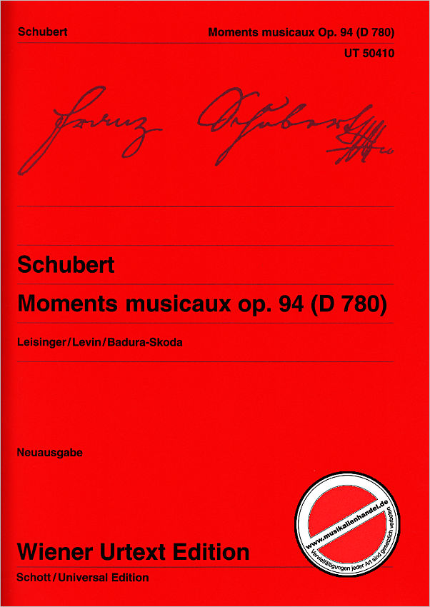 Titelbild für UT 50410 - 6 Moments musicaux op 94 D 780