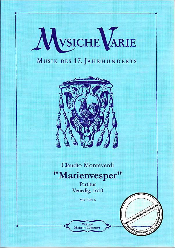 Titelbild für VARIE -MO 1001B - VESPRO DELLA BEATA VERGINE - MARIENVESPER