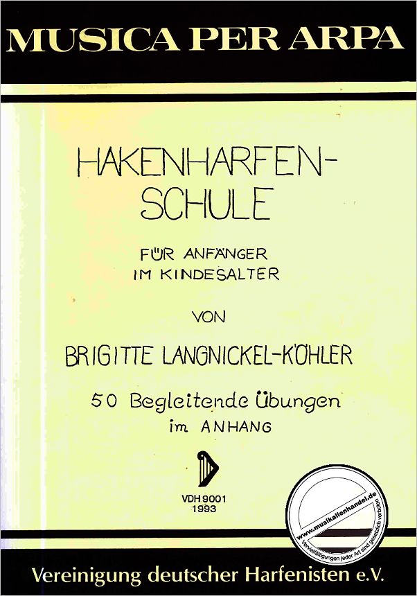 Titelbild für VDH 9001 - HAKENHARFENSCHULE FUER ANFAENGER IM KINDESALTER