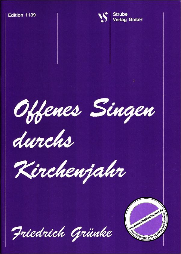 Titelbild für VS 1139 - OFFENES SINGEN DURCHS KIRCHENJAHR