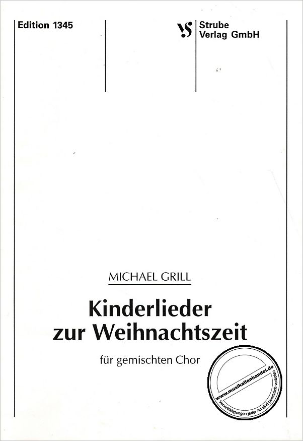 Titelbild für VS 1345 - KINDERLIEDER ZUR WEIHNACHTSZEIT