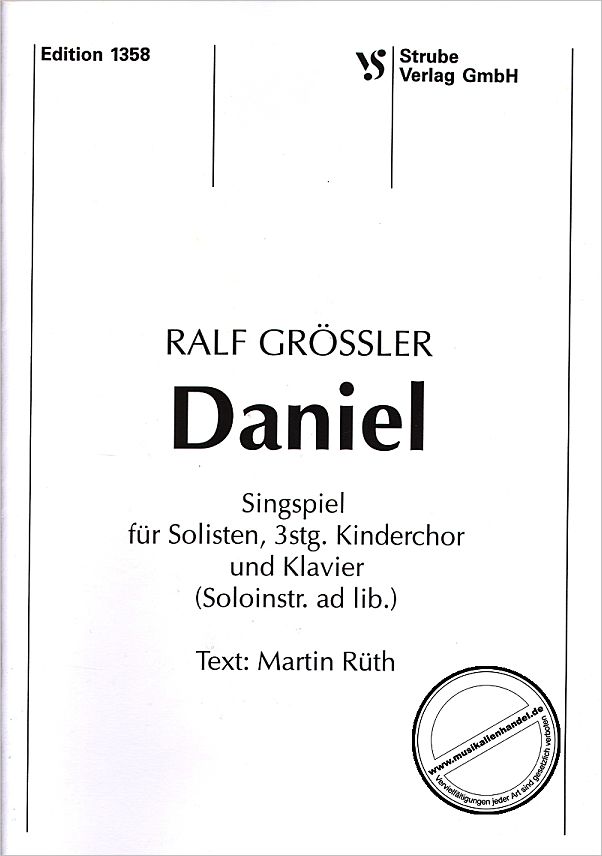 Titelbild für VS 1358 - DANIEL - SINGSPIEL
