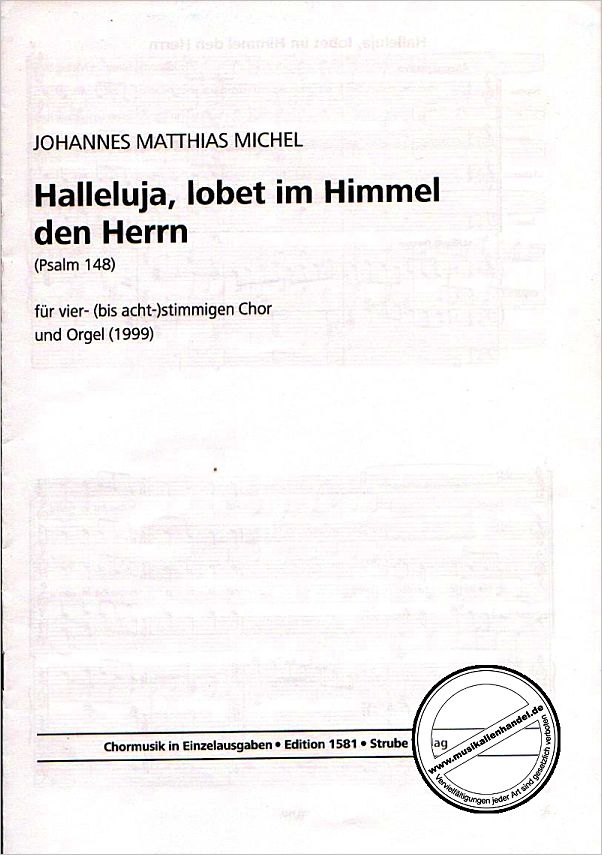 Titelbild für VS 1581 - HALLELUJA LOBET IM HIMMEL DEN HERRN (PSALM 148) (1999)