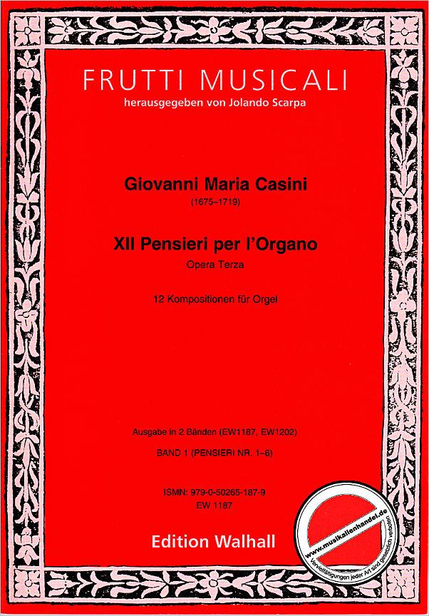 Titelbild für WALHALL 1187 - 12 Pensieri per l'organo