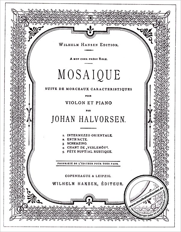 Titelbild für WH 12493 - MOSAIQUE 4 - CHANT DE VESLEMOEY