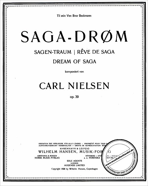 Titelbild für WH 17442 - DREAM OF SAGA OP 39