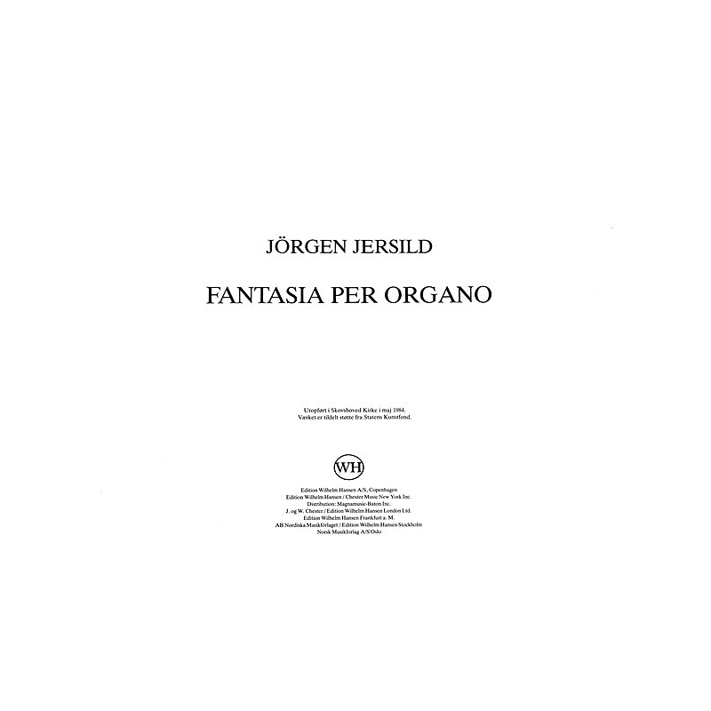 Titelbild für WH 29802 - FANTASIA PER ORGANO
