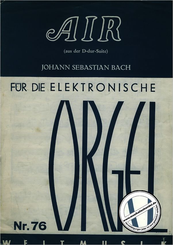 Titelbild für WM 15076 - AIR (ORCHESTERSUITE 3 D-DUR BWV 1068)