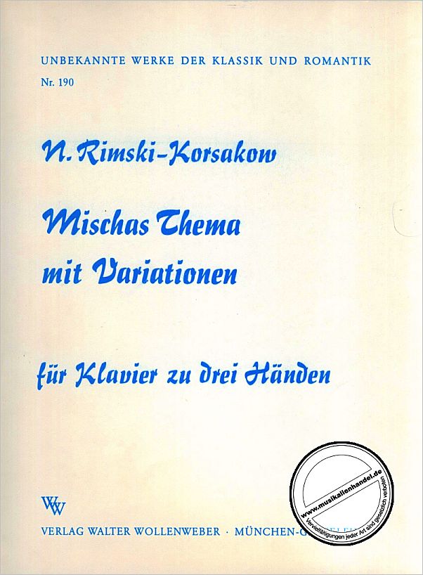 Titelbild für WW 190 - MISCHAS THEMA MIT VARIATIONEN