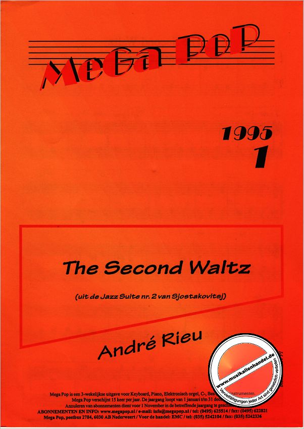 Titelbild für XX 9501-PI - SECOND WALTZ - WALZER 2 AUS SUI