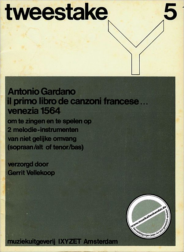 Titelbild für XYZ 810 - IL PRIMO LIBRO DE CANZONI FRANCESE  VENEZIA 1564