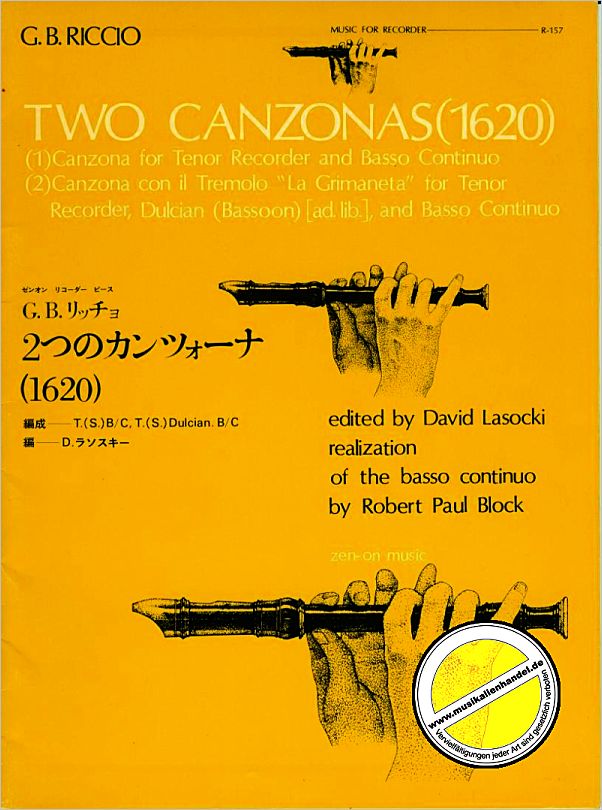 Titelbild für ZENON 157 - 2 CANZONAS