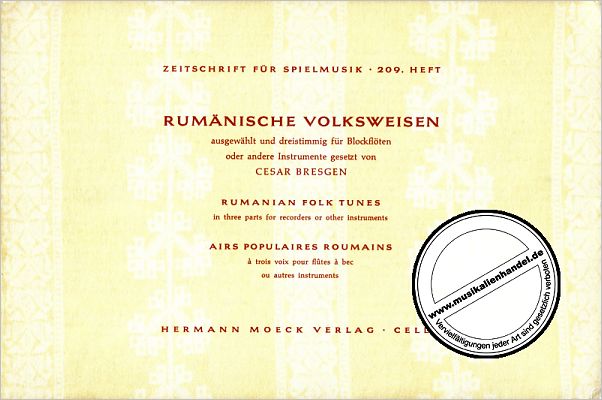 Titelbild für ZFS 209 - RUMAENISCHE VOLKSWEISEN