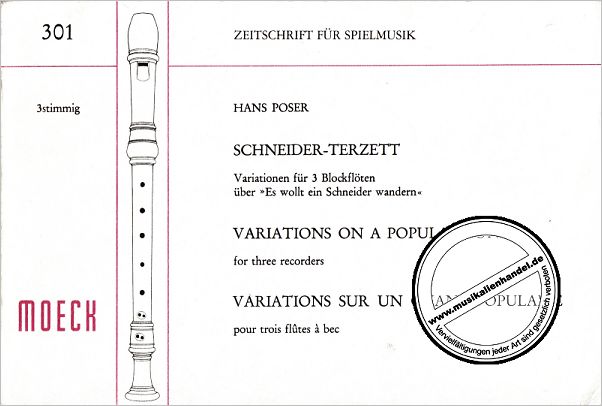 Titelbild für ZFS 301 - SCHNEIDERTERZETT VARIATIONEN