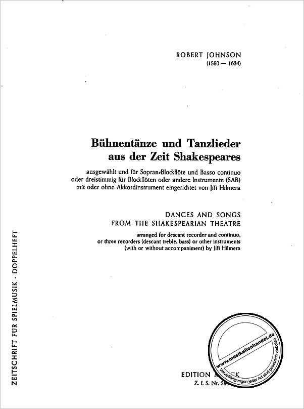 Titelbild für ZFS 386-387 - BUEHNENTAENZE + TANZLIEDER AUS DER