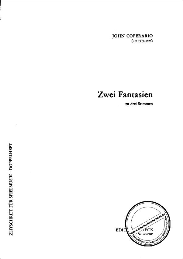 Titelbild für ZFS 404-405 - 2 FANTASIEN ZU 3 STIMMEN