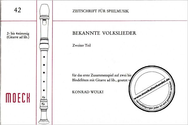 Titelbild für ZFS 42 - BEKANNTE VOLKSLIEDER 2
