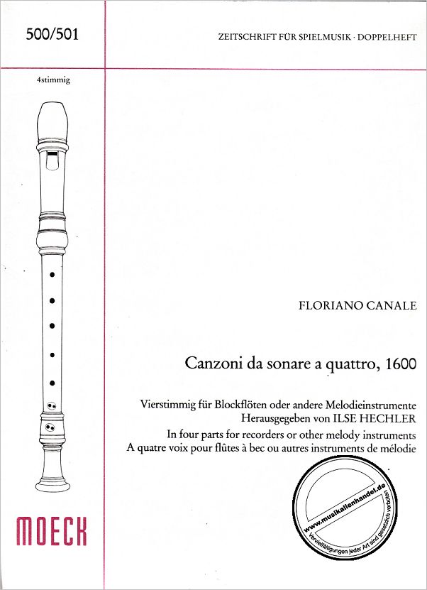 Titelbild für ZFS 500-501 - CANZONI DA SONARE A QUATTRO 1600
