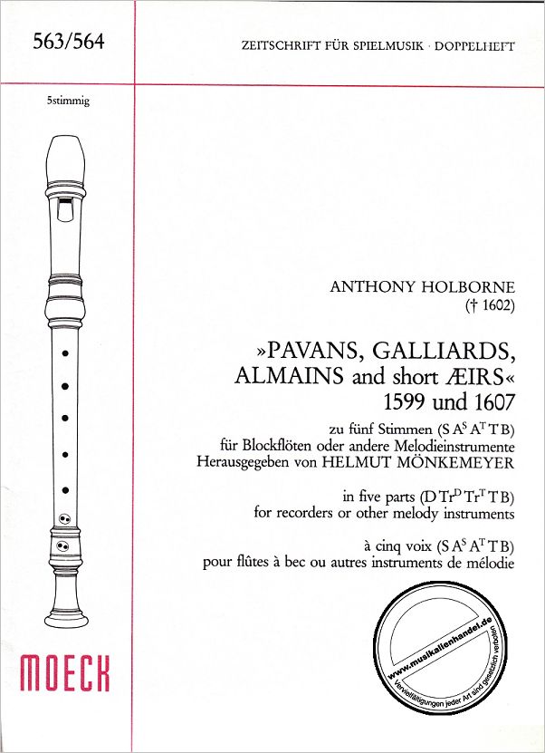 Titelbild für ZFS 563-564 - PAVANS GALLIARDS ALMAINS