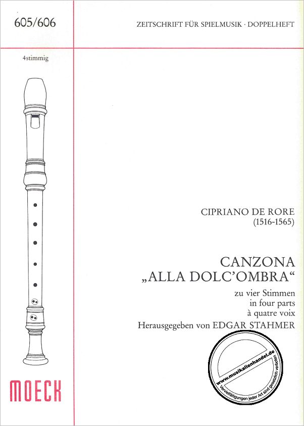 Titelbild für ZFS 605-606 - CANZONA ALLA DOLC'OMBRE