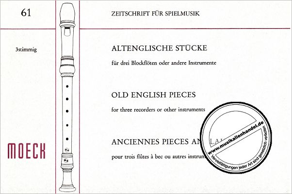 Titelbild für ZFS 61 - ALTENGLISCHE STUECKE