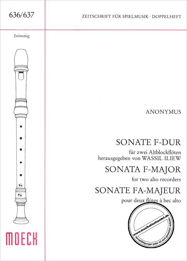 Titelbild für ZFS 636-637 - SONATE F-DUR